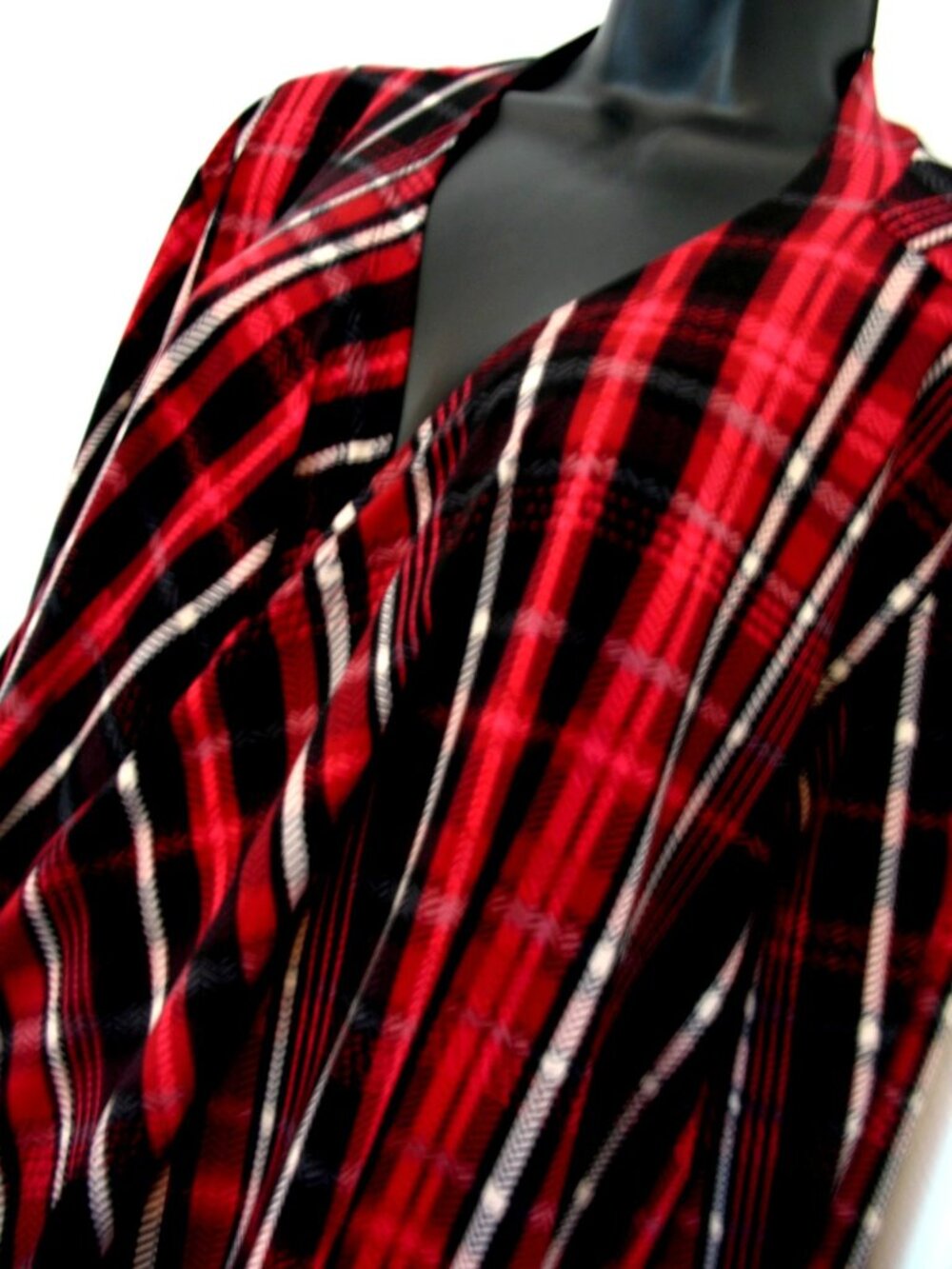 Avenue Women’s Kimono Duster Top 4X Boho/Plaid Fushia/Black - Picture 16 of 16